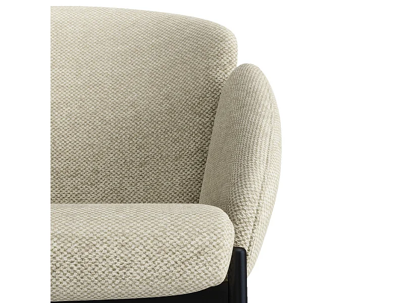 CANDICE-Silla de bar de tela beige (x2)