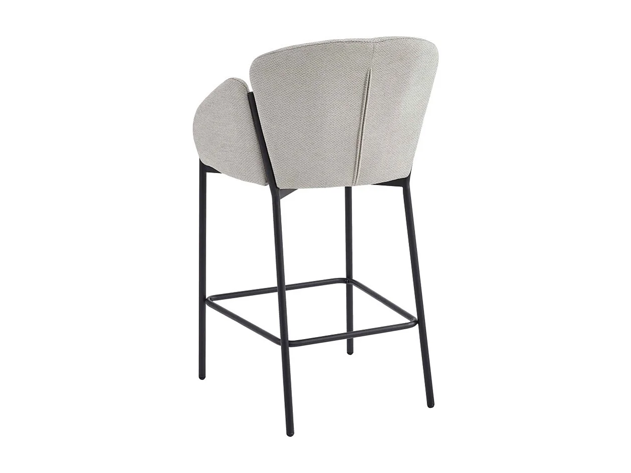 CANDICE-Silla de bar de tela beige (x2)