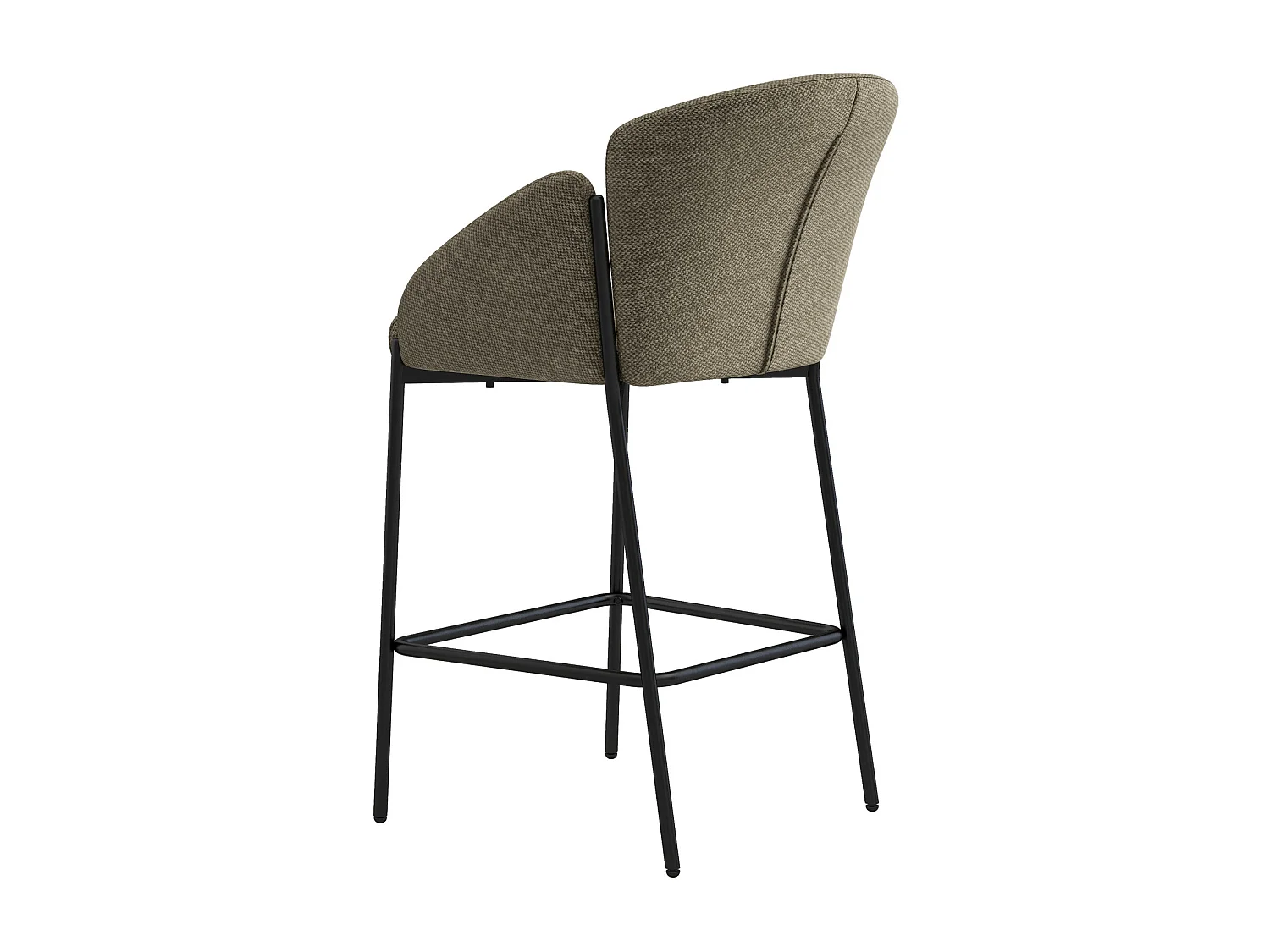 CANDICE-Sedia da bar in tessuto marrone (x2)