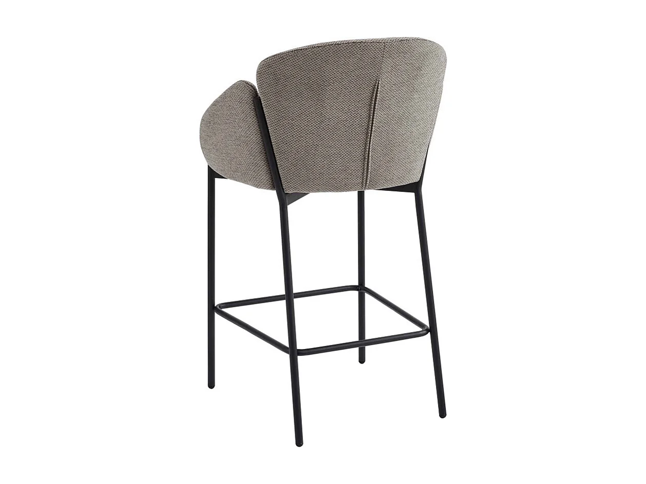 CANDICE-Silla de bar de tela marrone (x2)