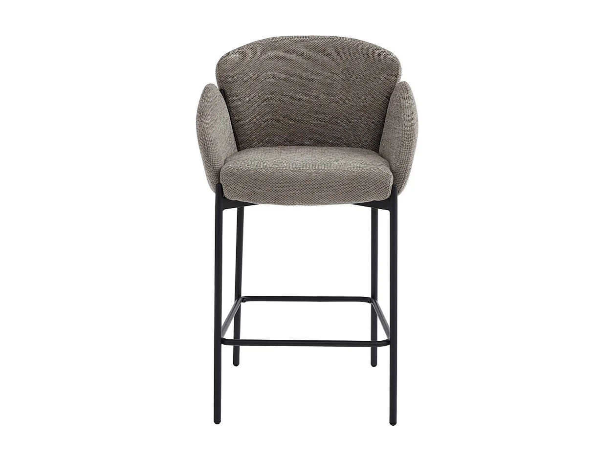 CANDICE-Silla de bar de tela marrone (x2)