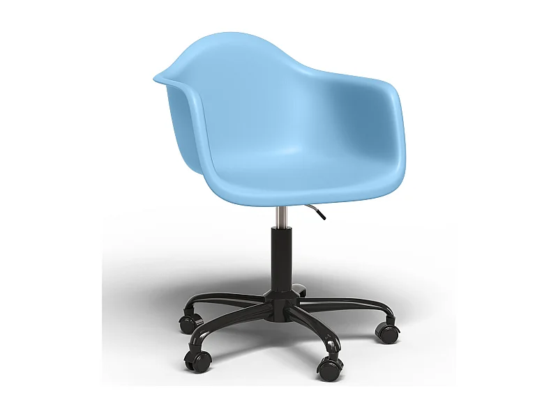 Sedia da ufficio con braccioli - Sedia da scrivania con ruote - Struttura nera Weston