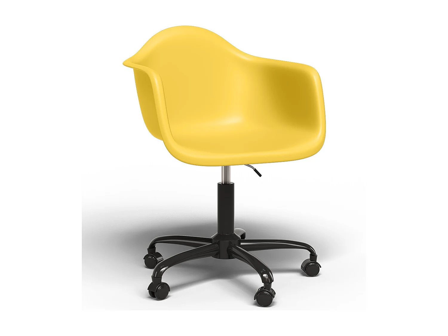 Sedia da ufficio con braccioli - Sedia da scrivania con ruote - Struttura nera Weston