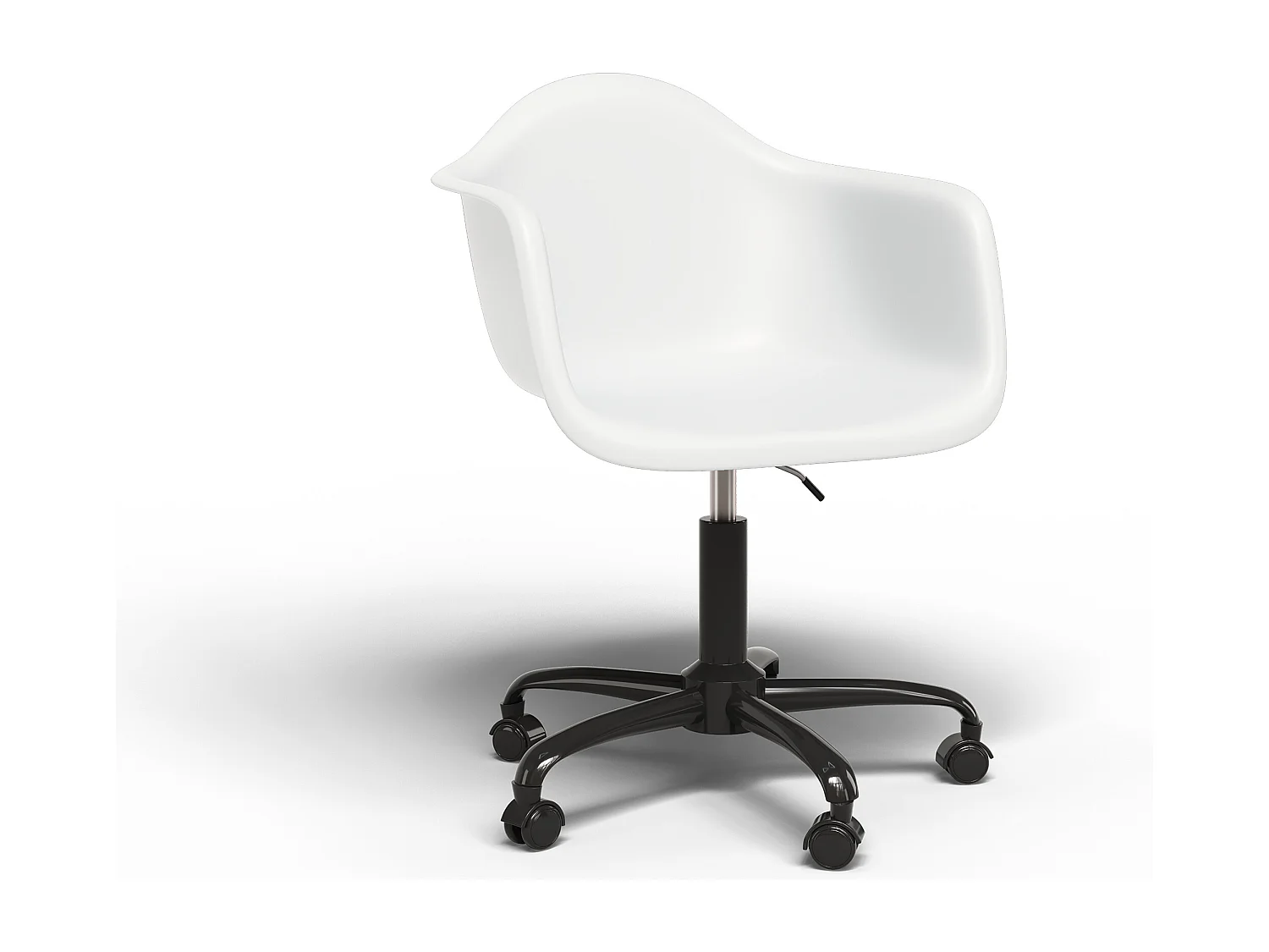 Sedia da ufficio con braccioli - Sedia da scrivania con ruote - Struttura nera Weston