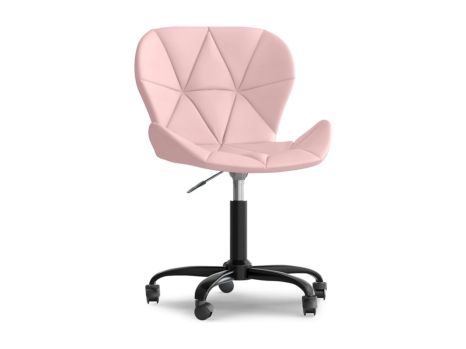 Chaise de bureau avec roulettes - Chaise pivotante de bureau - Revêtement en similicuir - Structure noire Wito Rose