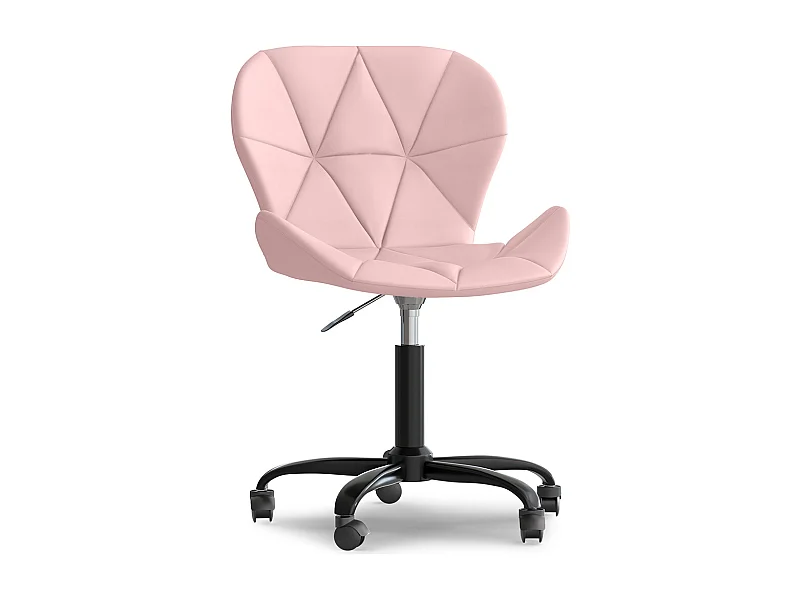 Chaise de bureau avec roulettes - Chaise pivotante de bureau - Revêtement en similicuir - Structure noire Wito Rose