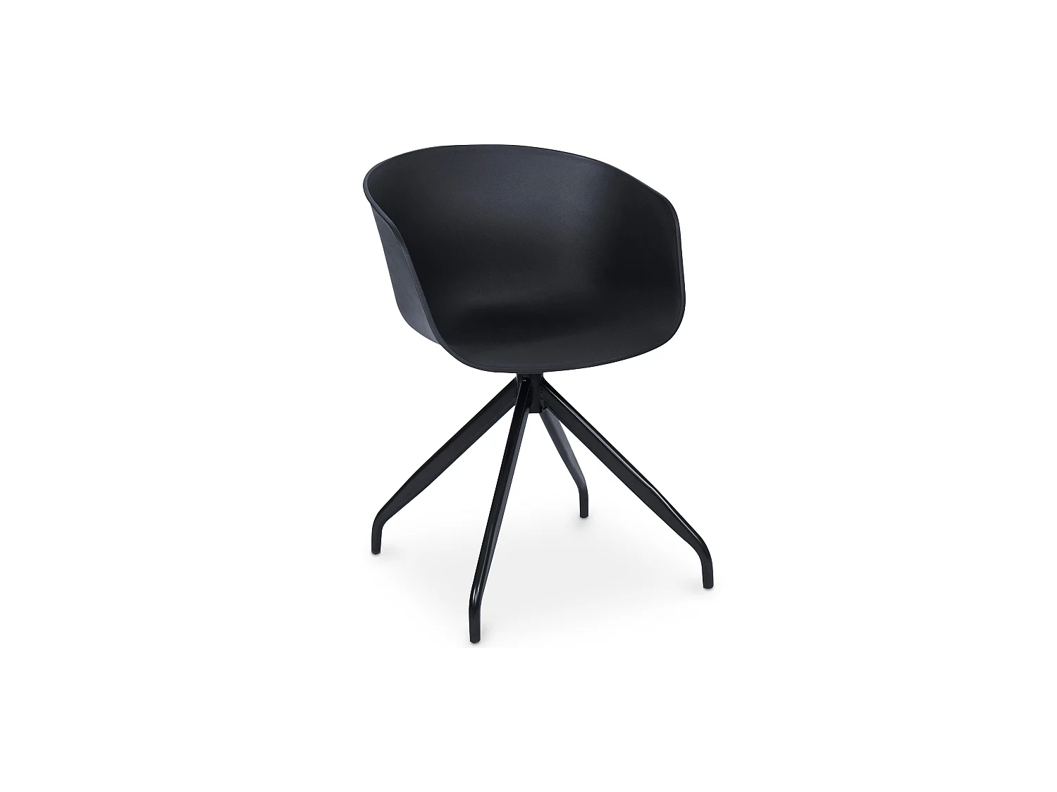 Silla de Oficina con Reposabrazos - Silla de Escritorio de Diseño Negro - Joan