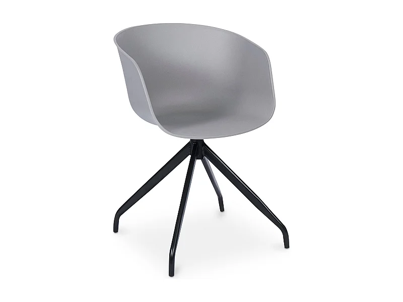 Chaise de bureau tapissée avec accoudoirs - Chaise de bureau design noire - Jodie - Joan Gris clair