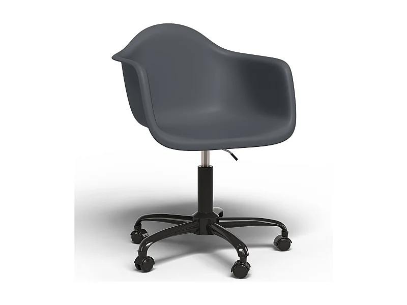 Sedia da ufficio con braccioli - Sedia da scrivania con ruote - Struttura nera Weston