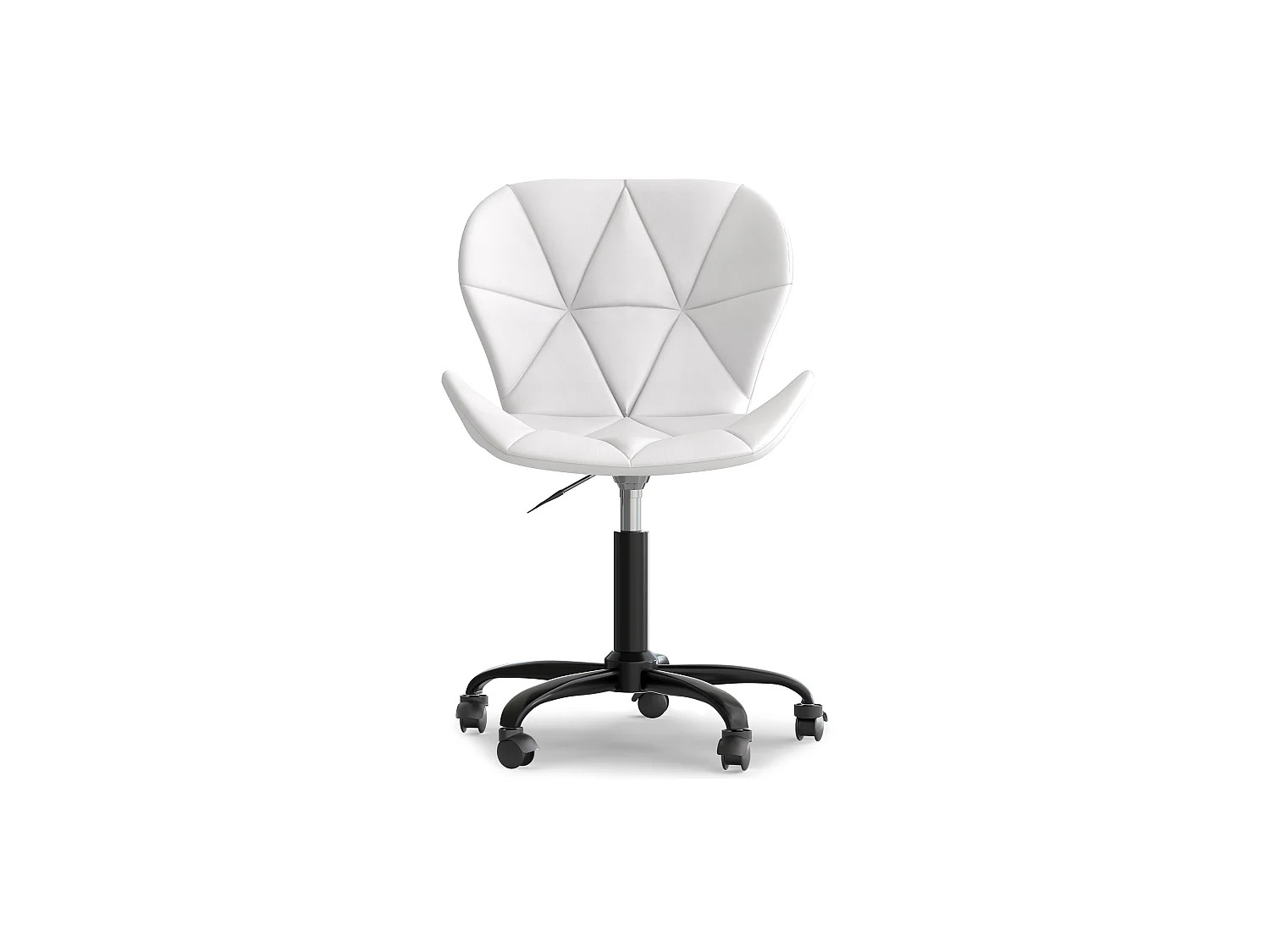 Bürostuhl mit Rädern - Drehstuhl - Kunstlederbezug - Schwarzes Wito-Gestell