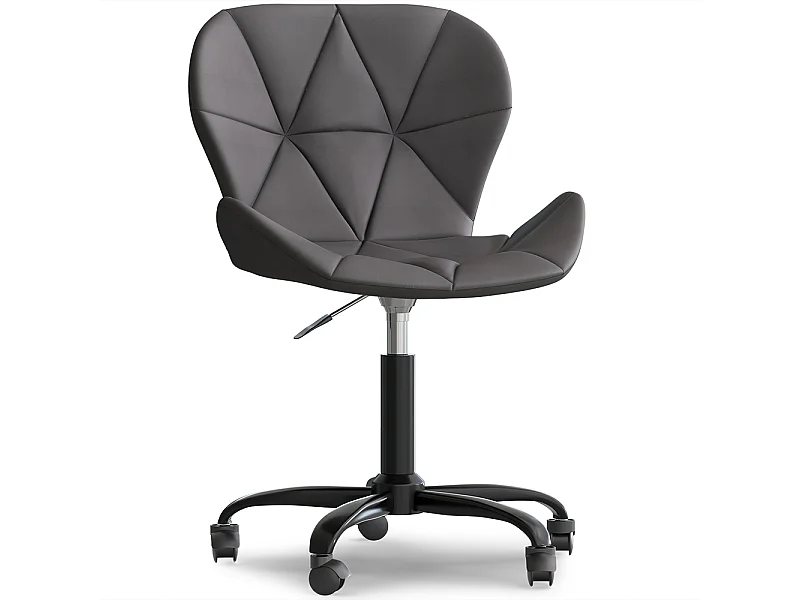 Sedia da ufficio con ruote - Sedia girevole da scrivania - Rivestita in similpelle - Struttura nera Wito