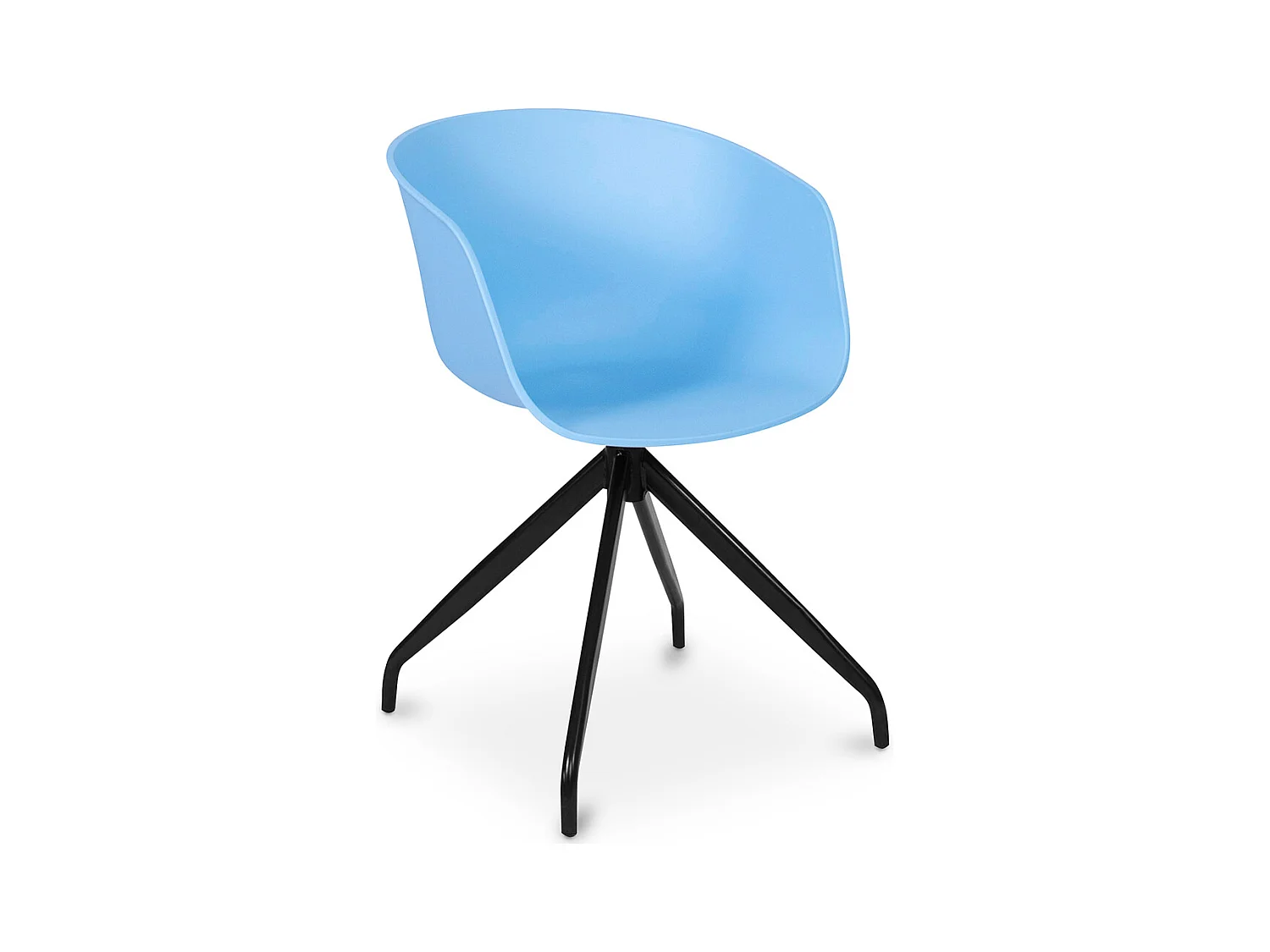 Chaise de bureau tapissée avec accoudoirs - Chaise de bureau design noire - Jodie - Joan Bleu