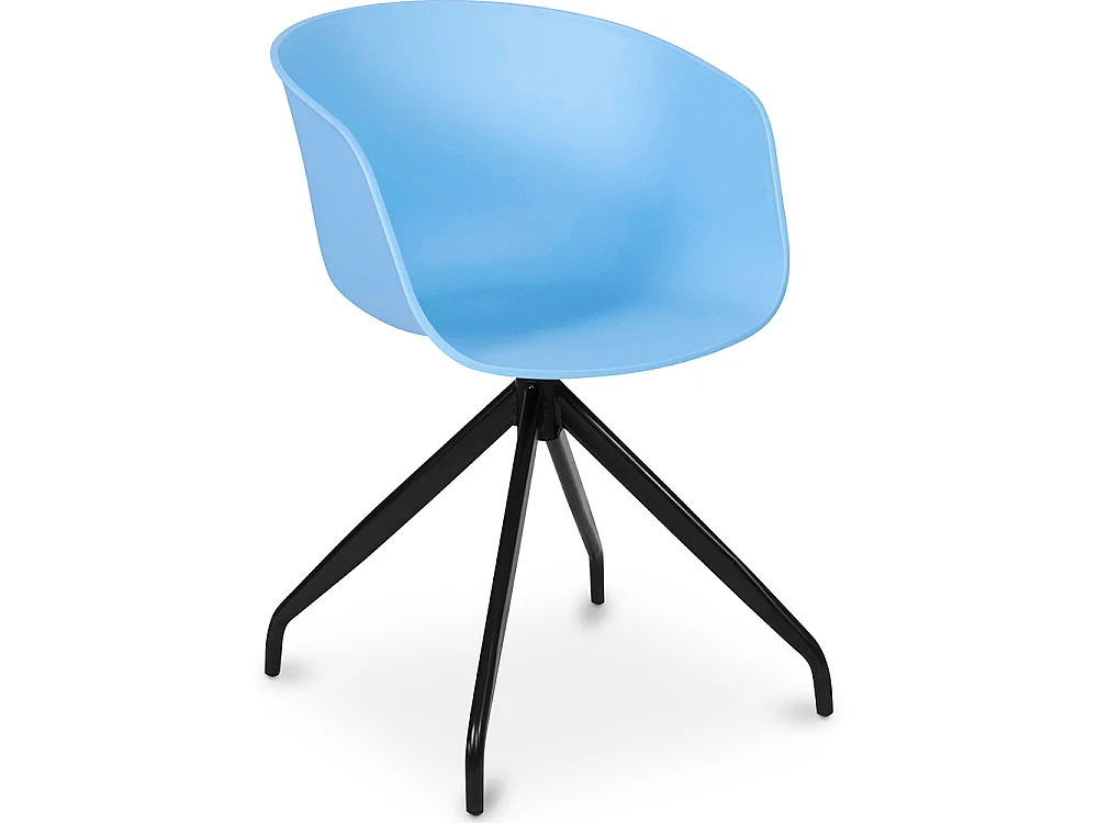 Sedia da ufficio imbottita con braccioli - Sedia da scrivania di design nera - Jodie - Joan