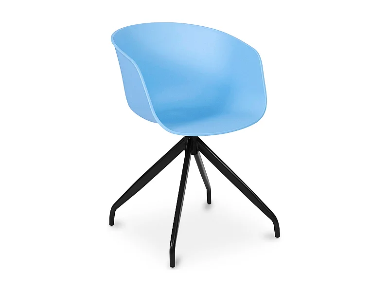 Chaise de bureau tapissée avec accoudoirs - Chaise de bureau design noire - Jodie - Joan Bleu