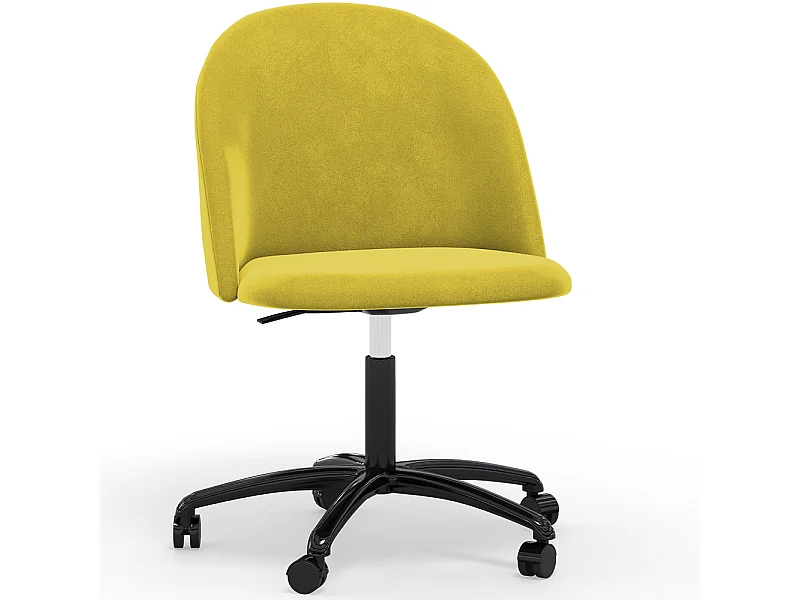Chaise de Bureau Rembourrée - Velours - Evelyne Jaune