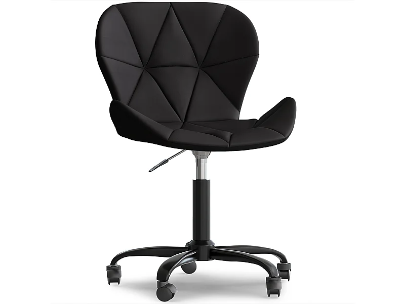 Chaise de bureau avec roulettes - Chaise pivotante de bureau - Revêtement en similicuir - Structure noire Wito Noir