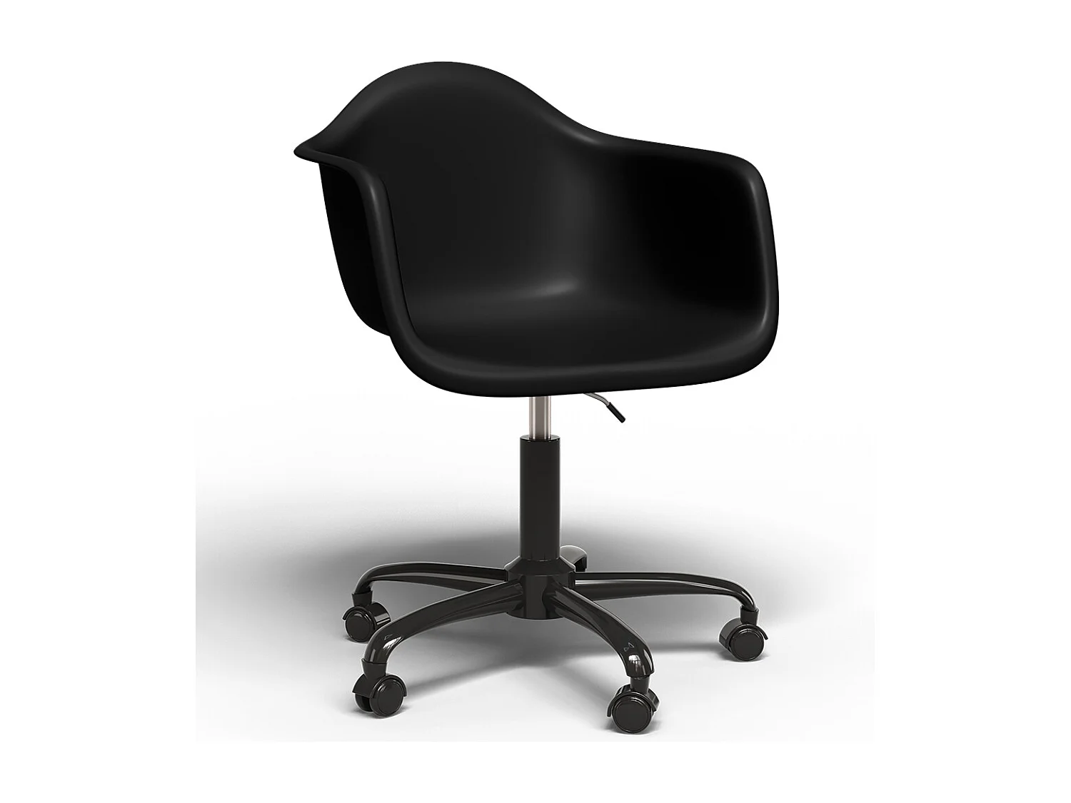 Sedia da ufficio con braccioli - Sedia da scrivania con ruote - Struttura nera Weston