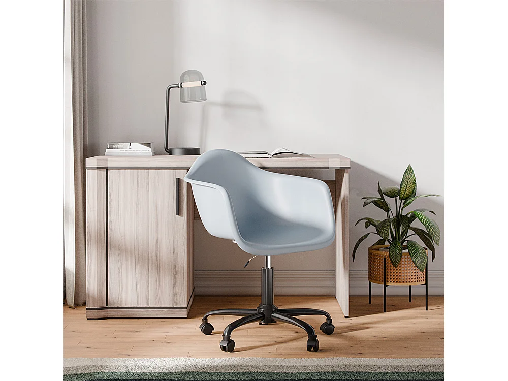 Sedia da ufficio con braccioli - Sedia da scrivania con ruote - Struttura nera Weston