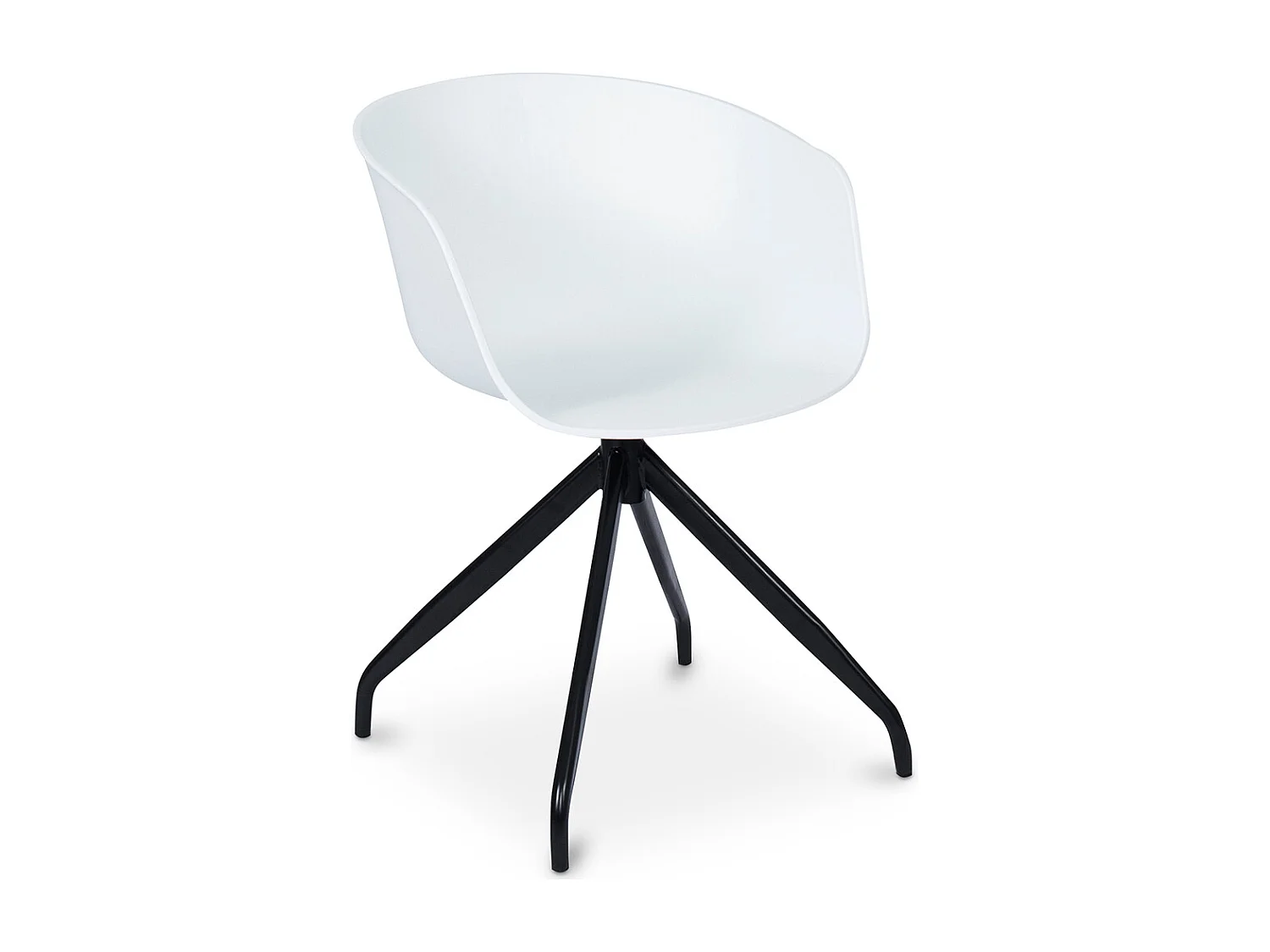 Chaise de bureau tapissée avec accoudoirs - Chaise de bureau design noire - Jodie - Joan Blanc