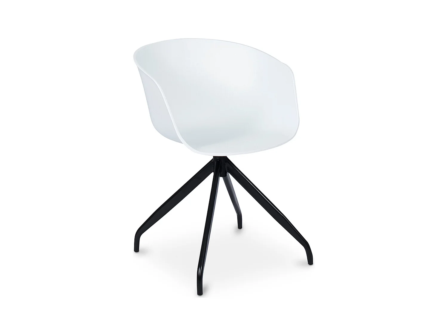 Chaise de bureau tapissée avec accoudoirs - Chaise de bureau design noire - Jodie - Joan Blanc