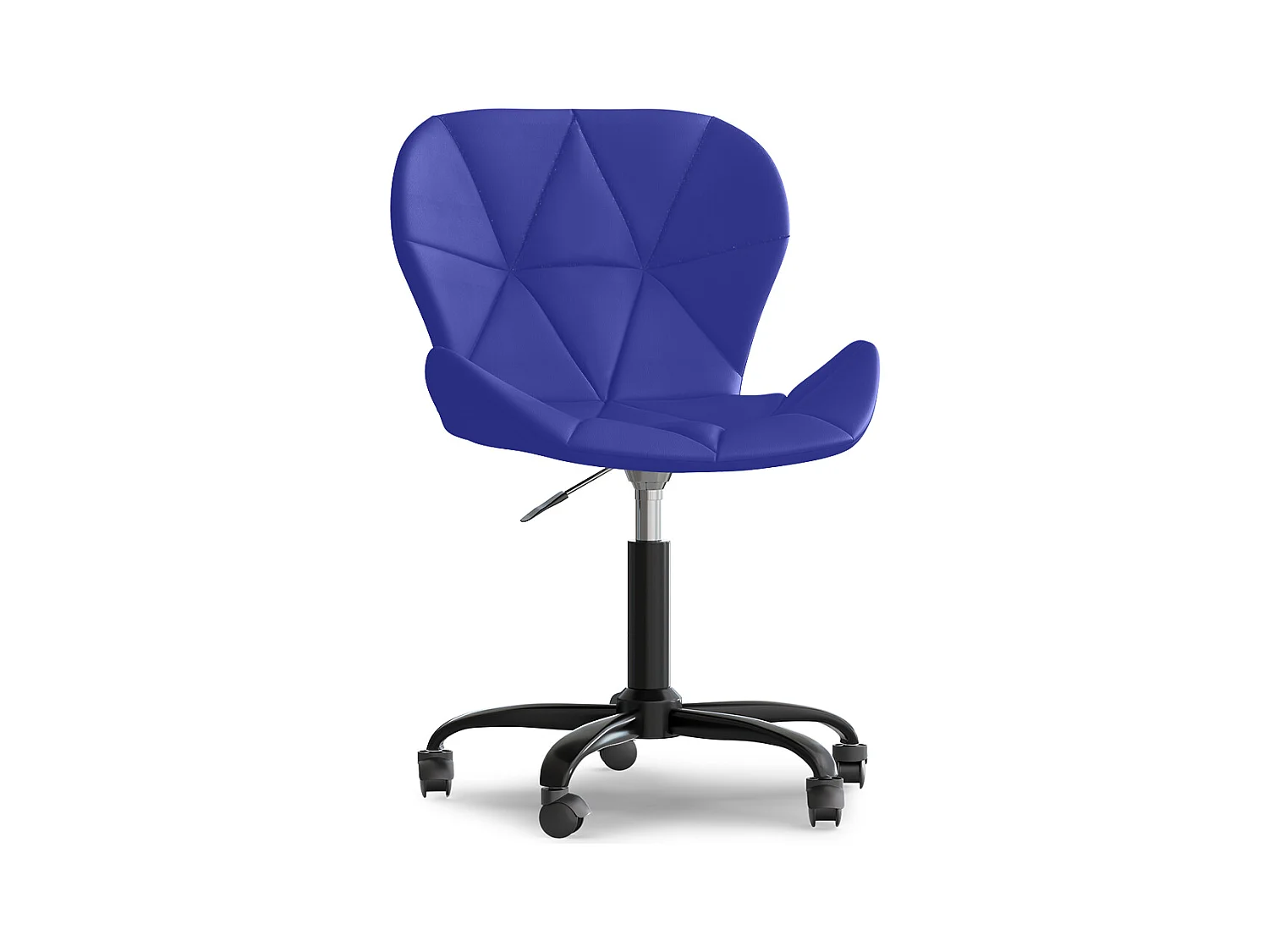 Chaise de bureau avec roulettes - Chaise pivotante de bureau - Revêtement en similicuir - Structure noire Wito Bleu