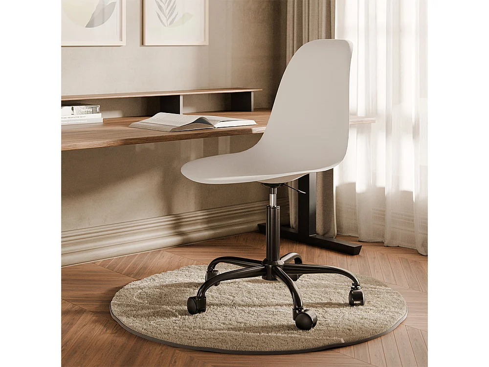Silla De Oficina Con Reposabrazos - Silla De Escritorio Con Ruedas - Denisse Estructura Negra