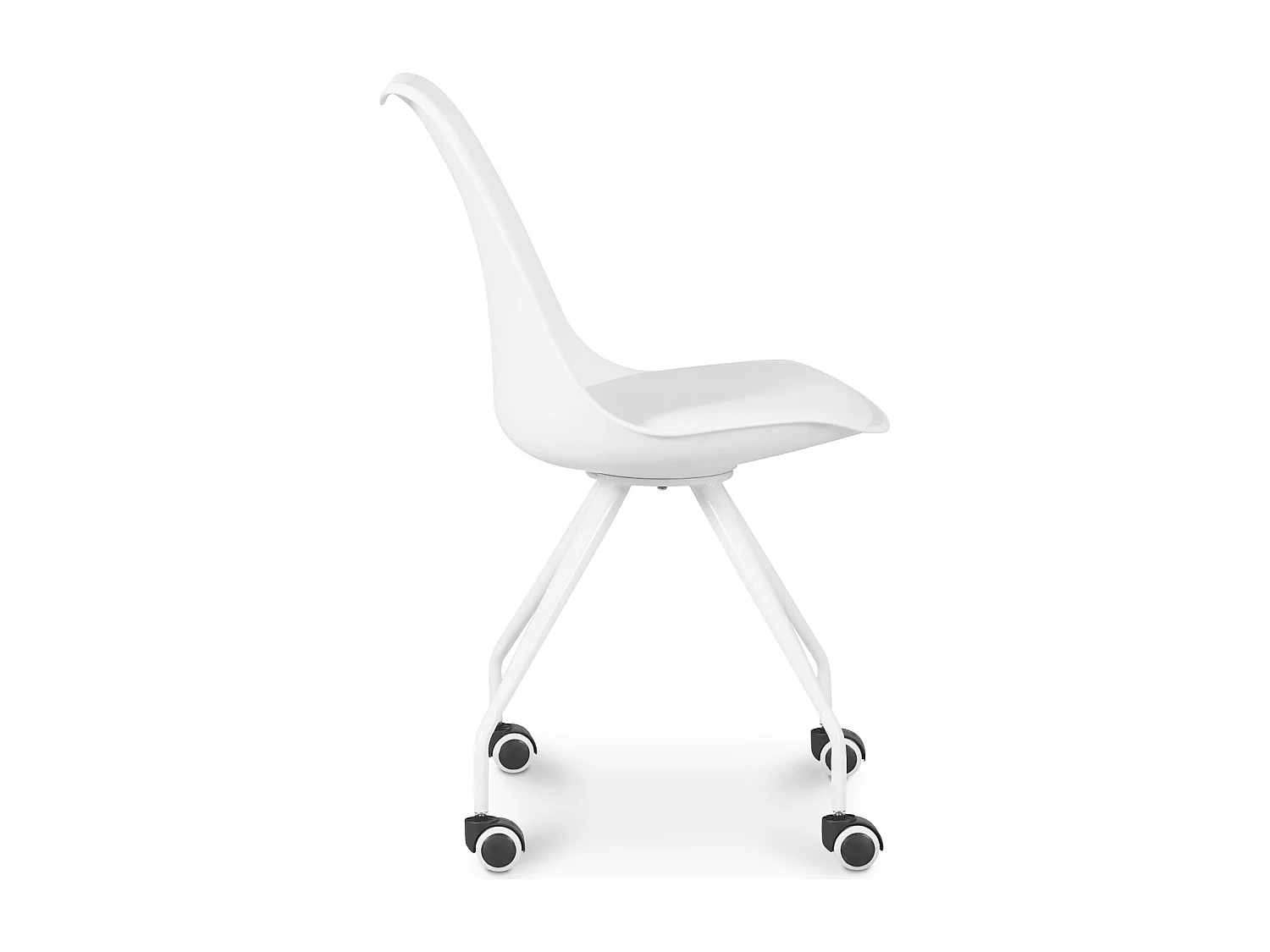 Chaise de bureau à roulettes - Chaise de bureau blanche - Canva Blanc