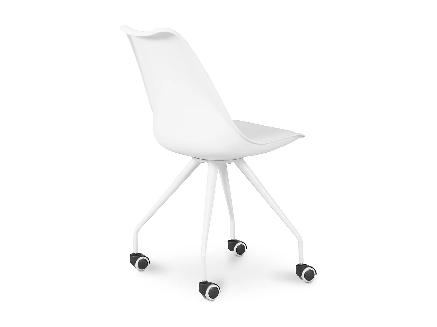 Chaise de bureau à roulettes - Chaise de bureau blanche - Canva Blanc