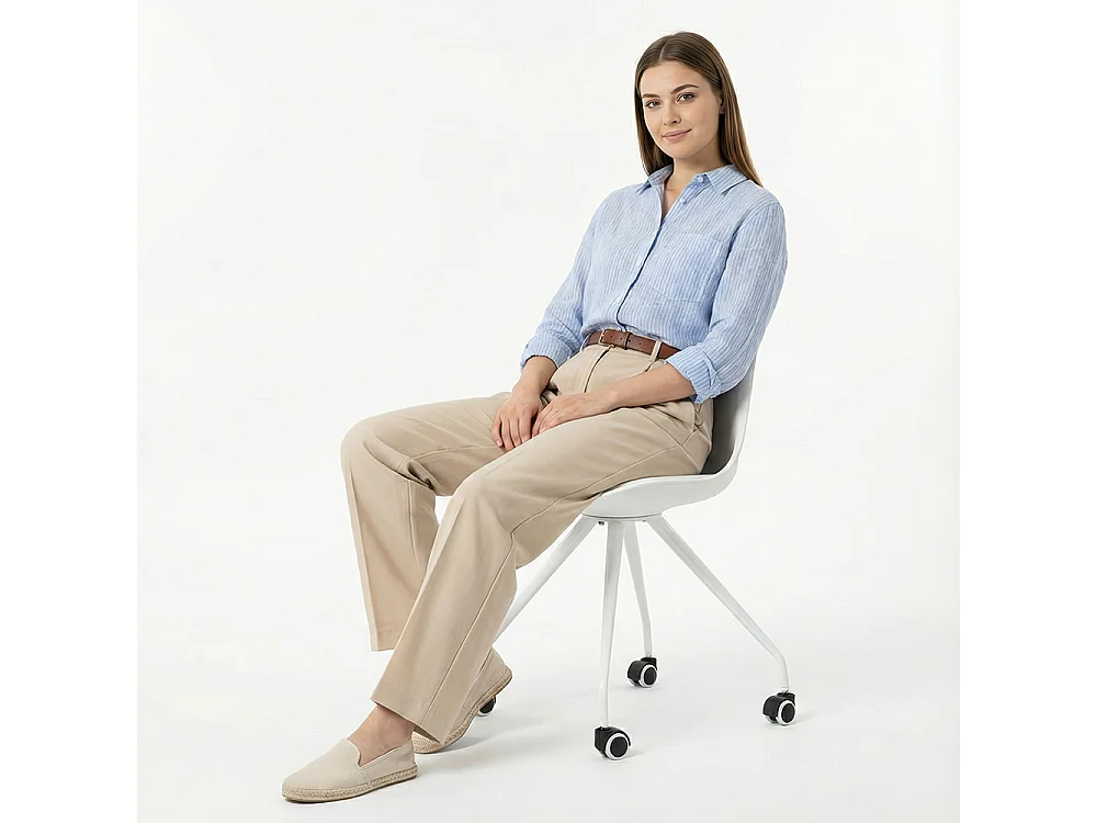 Chaise de bureau à roulettes - Chaise de bureau blanche - Canva Blanc