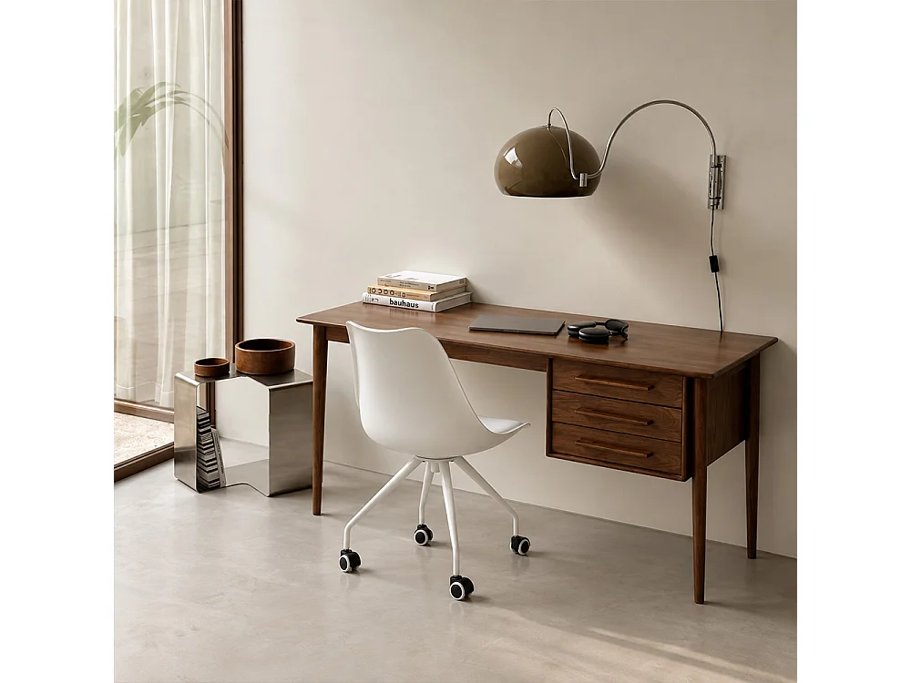 Silla de Oficina con Ruedas - Silla de Escritorio Blanca - Canva