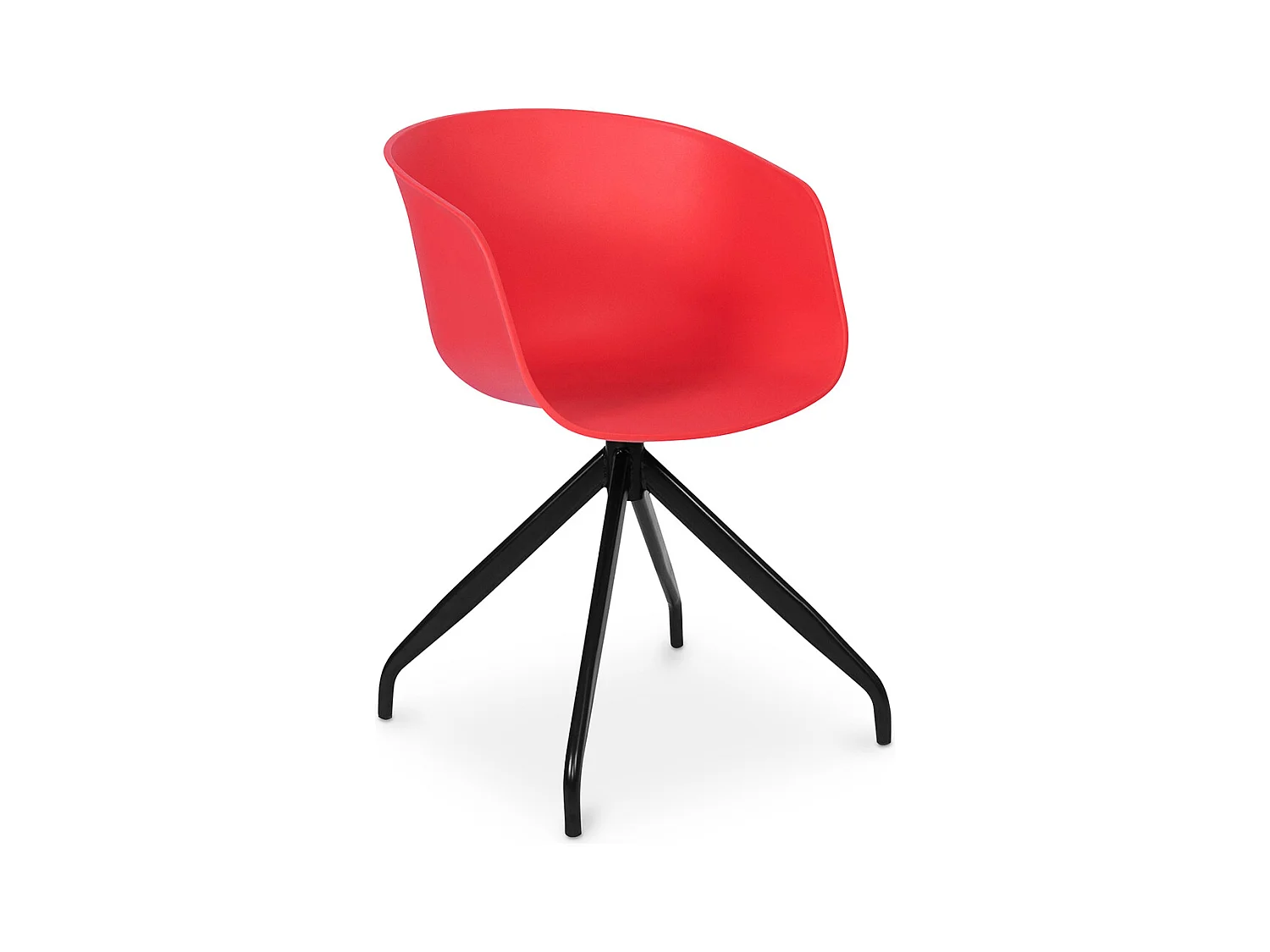 Chaise de bureau tapissée avec accoudoirs - Chaise de bureau design noire - Jodie - Joan Rouge