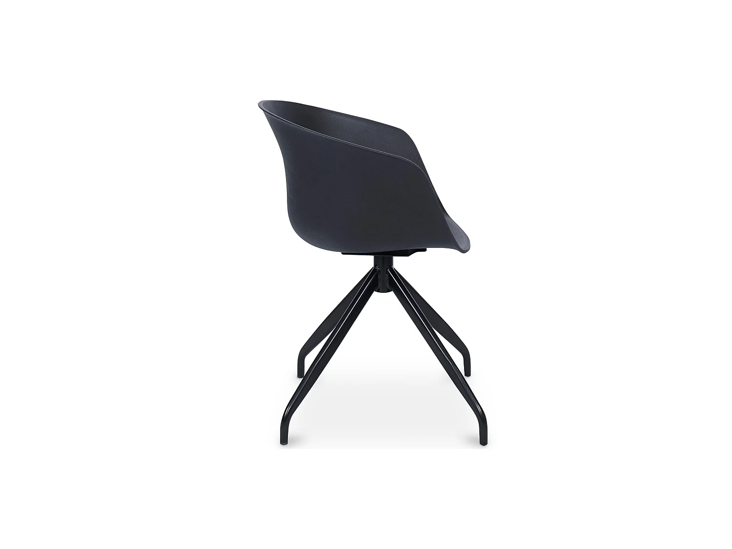 Silla de Oficina con Reposabrazos - Silla de Escritorio de Diseño Negro - Joan