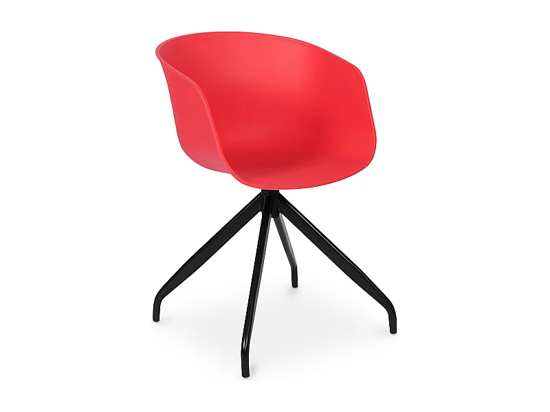 Silla de Oficina con Reposabrazos - Silla de Escritorio de Diseño Negro - Joan