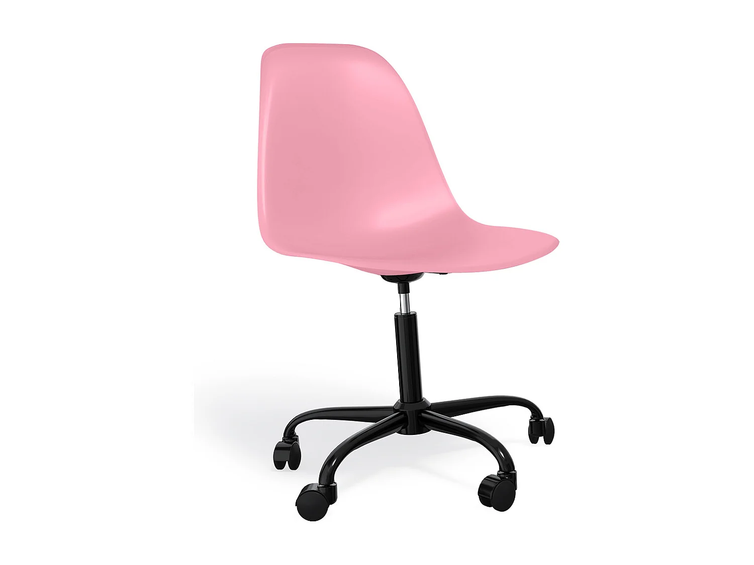 Sedia da ufficio con braccioli - Sedia da scrivania con ruote - Struttura nera Denisse