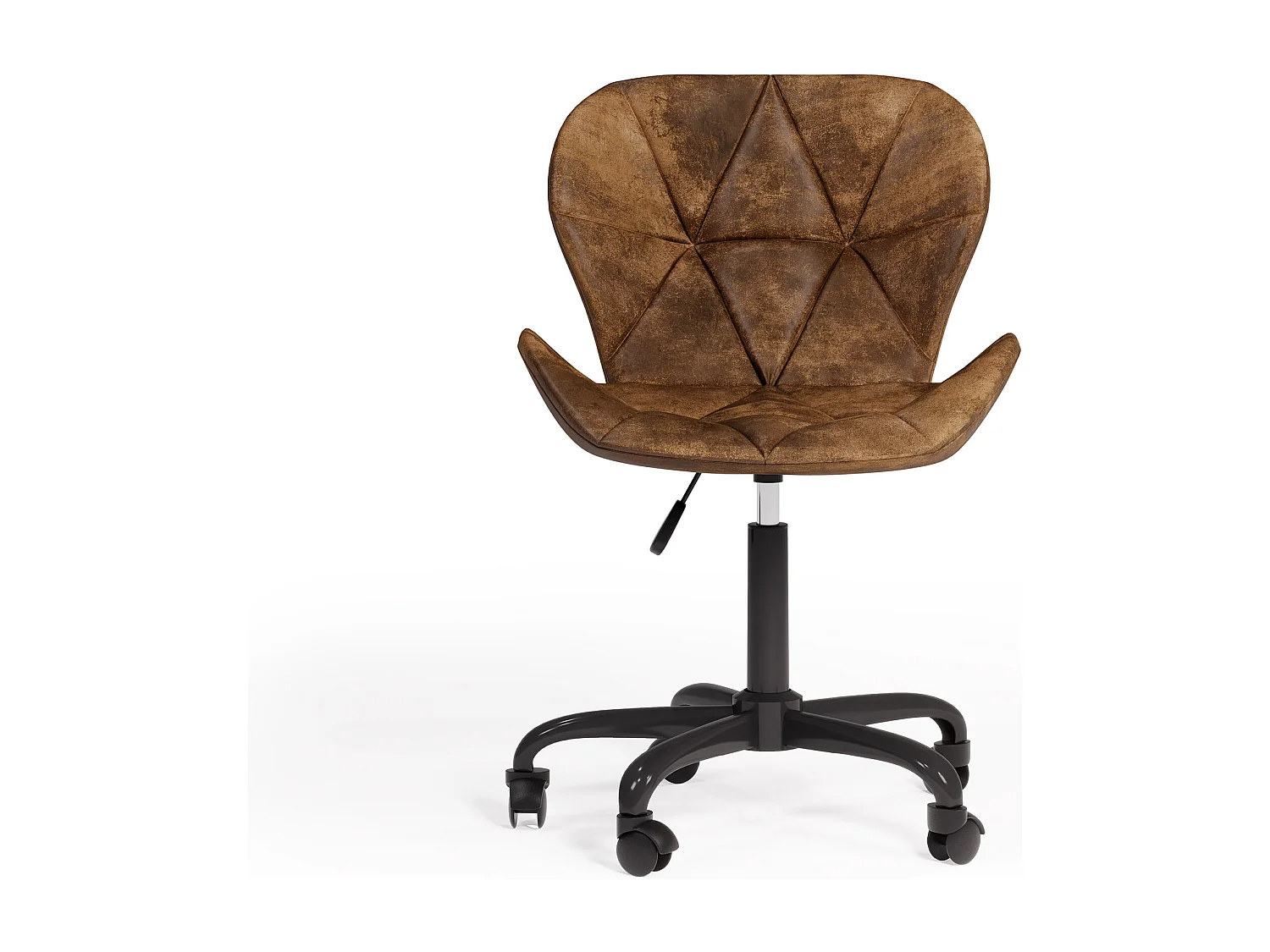 Chaise de bureau vintage - Cuir végétalien - Delare Marron vieilli