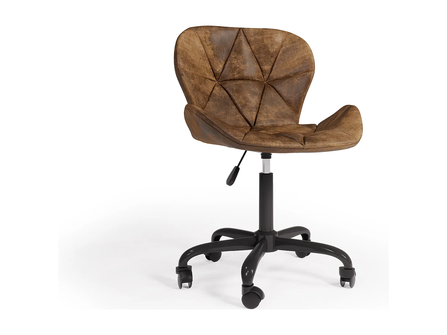 Chaise de bureau vintage - Cuir végétalien - Delare Marron vieilli