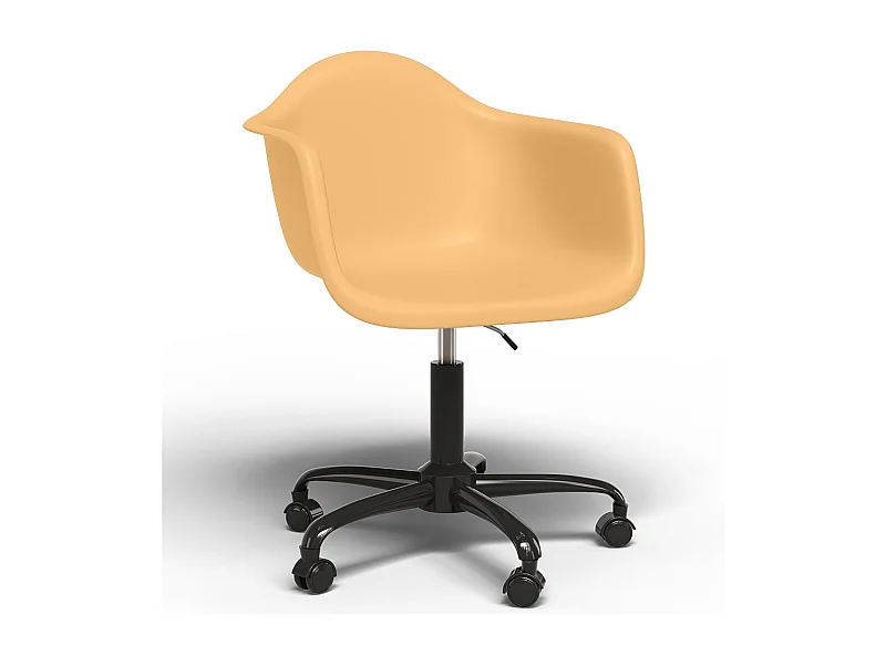 Sedia da ufficio con braccioli - Sedia da scrivania con ruote - Struttura nera Weston