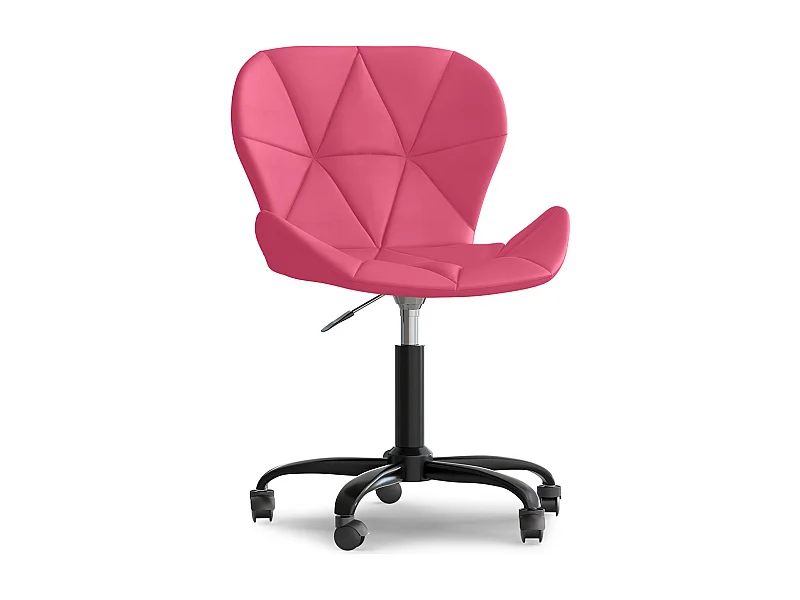 Chaise de bureau avec roulettes - Chaise pivotante de bureau - Revêtement en similicuir - Structure noire Wito Fuchsia