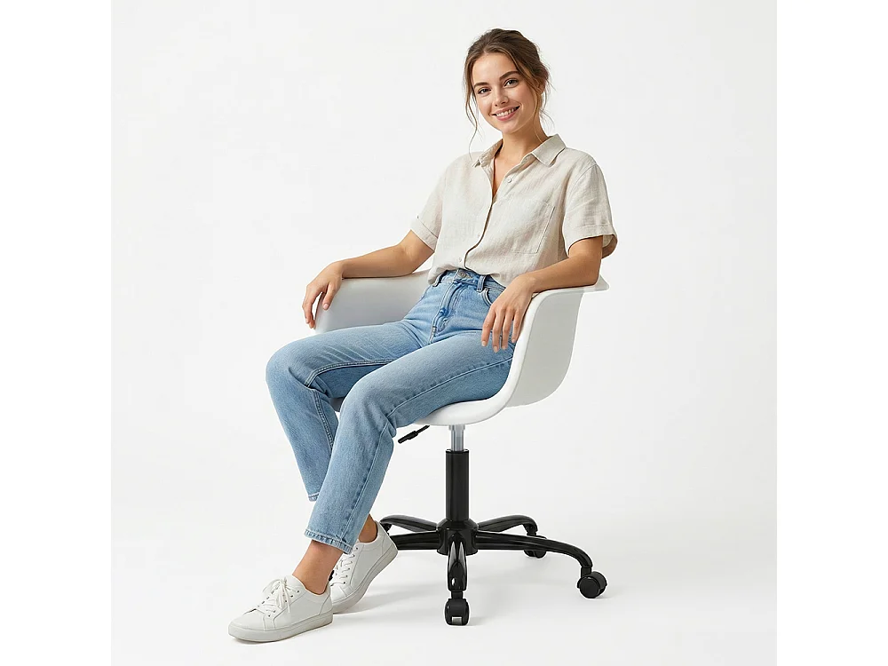 Silla De Oficina Con Reposabrazos - Silla De Escritorio Con Ruedas - Weston Estructura Negra