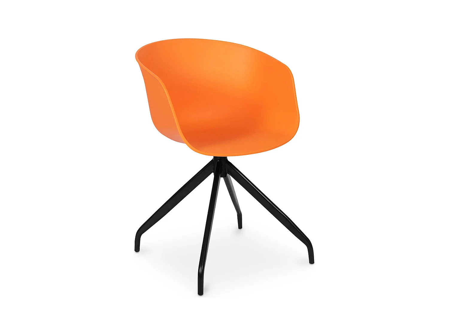 Chaise de bureau tapissée avec accoudoirs - Chaise de bureau design noire - Jodie - Joan Orange