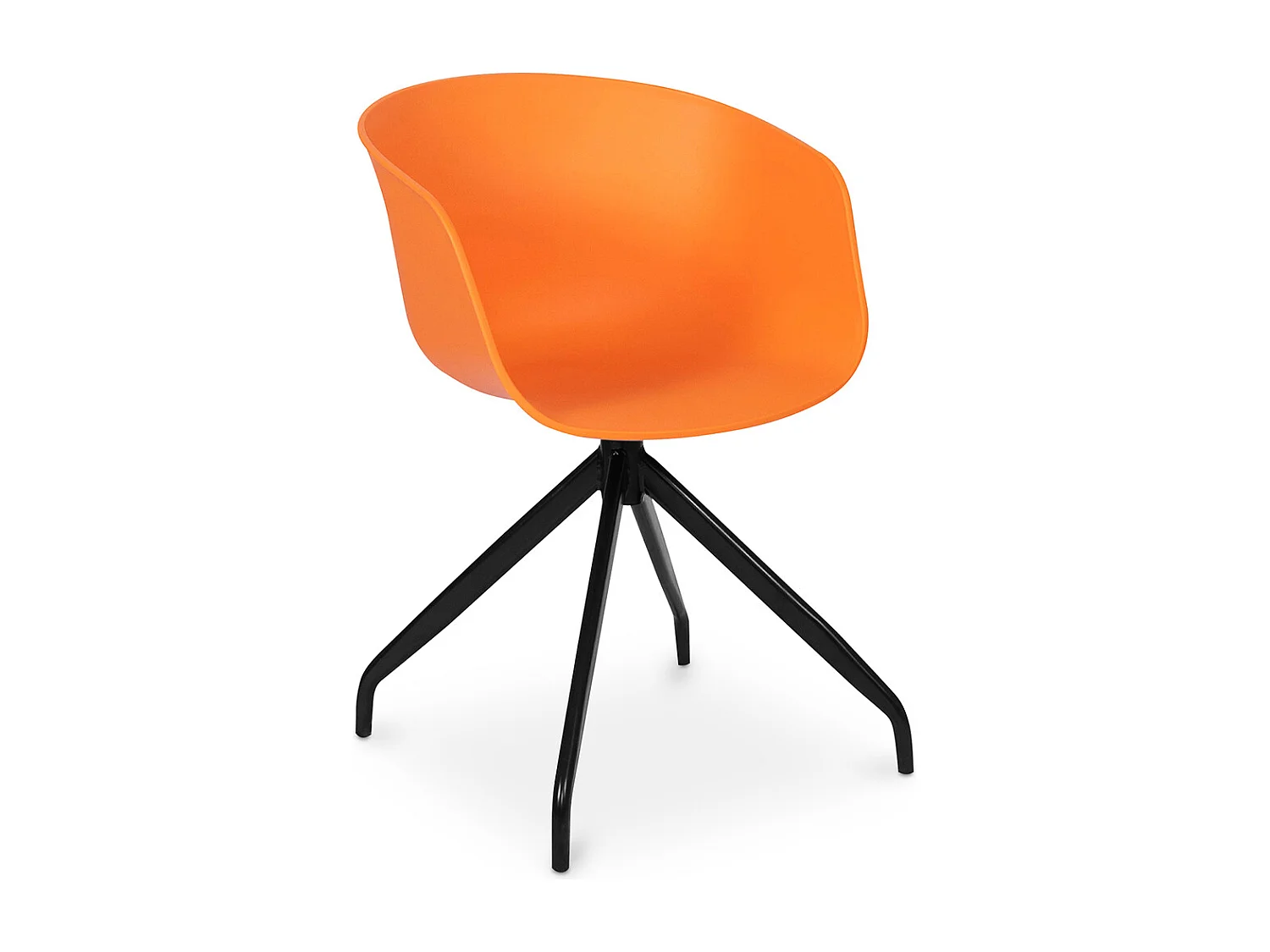 Chaise de bureau tapissée avec accoudoirs - Chaise de bureau design noire - Jodie - Joan Orange