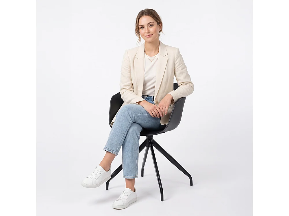 Silla de Oficina con Reposabrazos - Silla de Escritorio de Diseño Negro - Joan