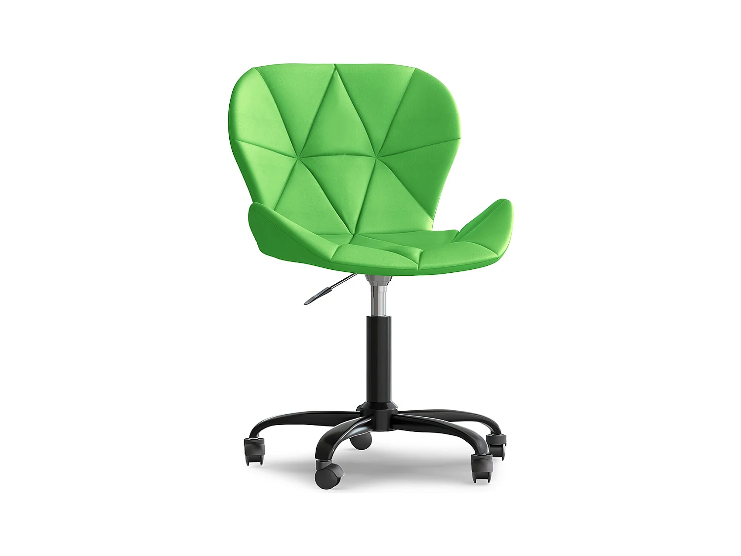 Chaise de bureau avec roulettes - Chaise pivotante de bureau - Revêtement en similicuir - Structure noire Wito Vert