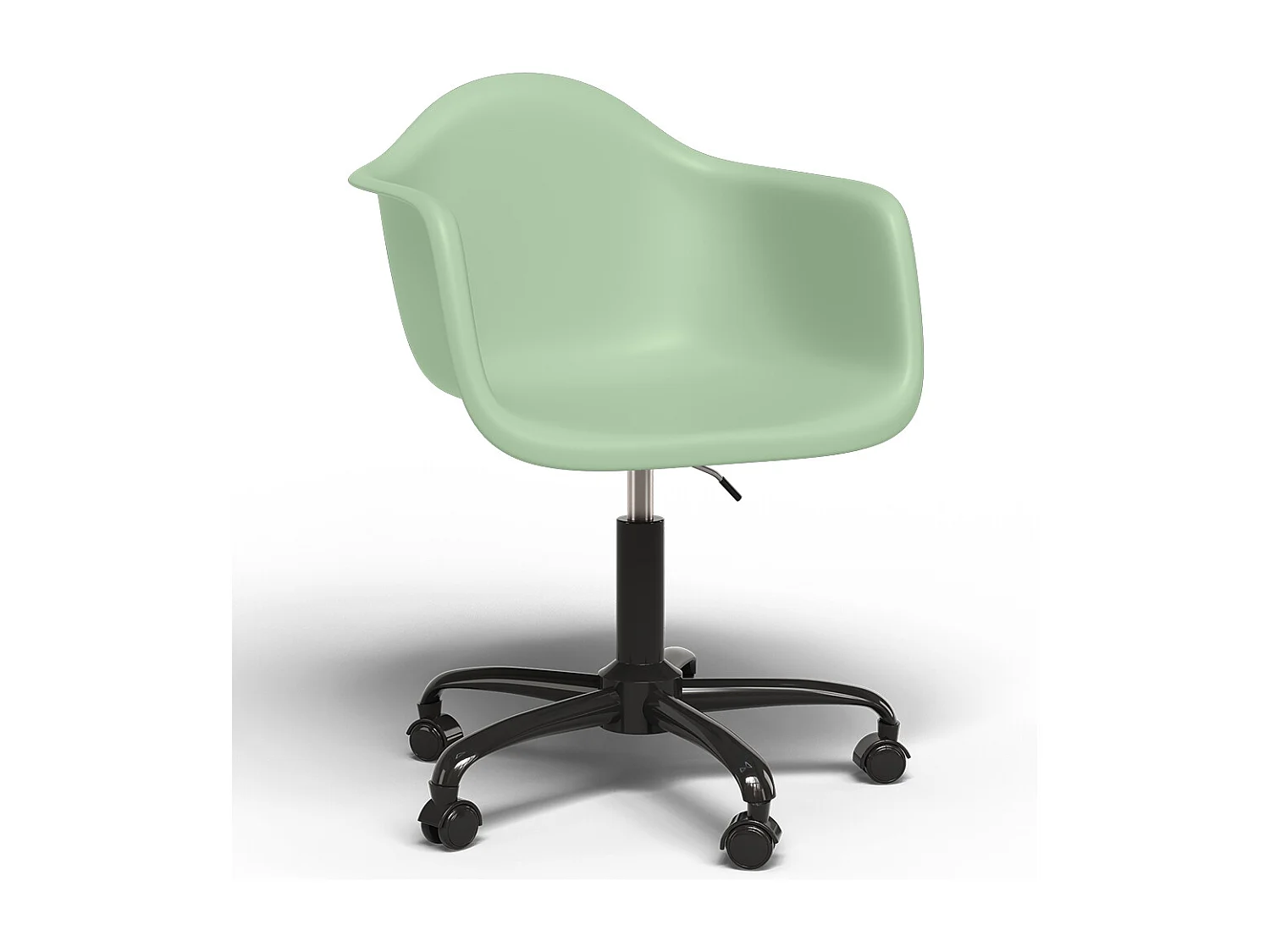 Sedia da ufficio con braccioli - Sedia da scrivania con ruote - Struttura nera Weston