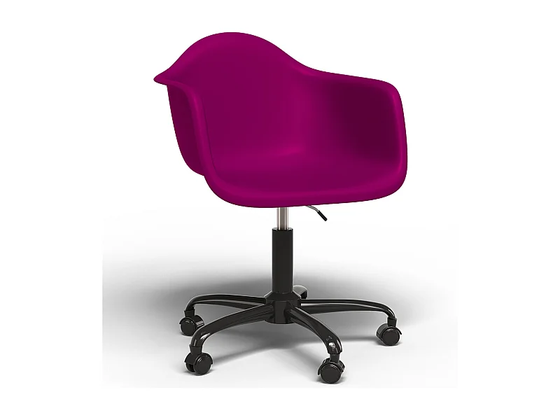 Sedia da ufficio con braccioli - Sedia da scrivania con ruote - Struttura nera Weston