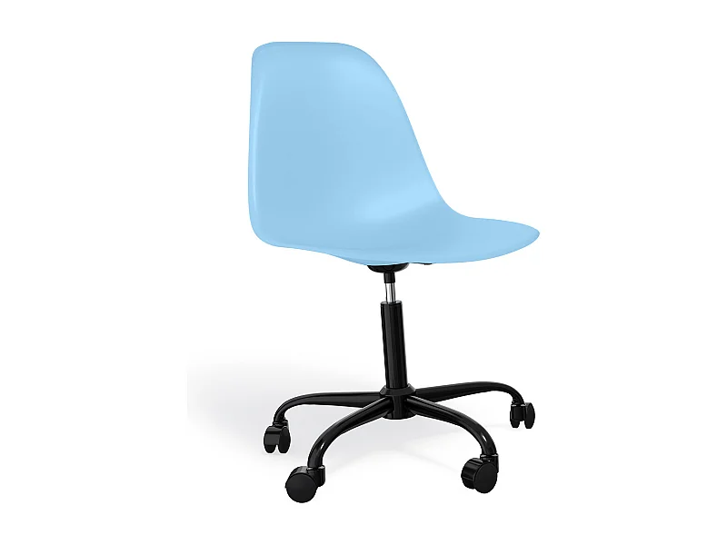 Sedia da ufficio con braccioli - Sedia da scrivania con ruote - Struttura nera Denisse