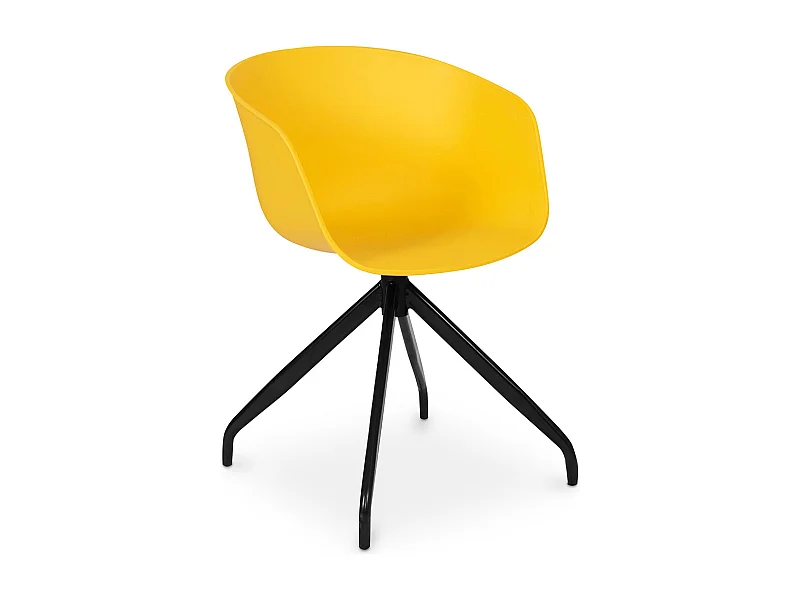 Sedia da ufficio imbottita con braccioli - Sedia da scrivania di design nera - Jodie - Joan