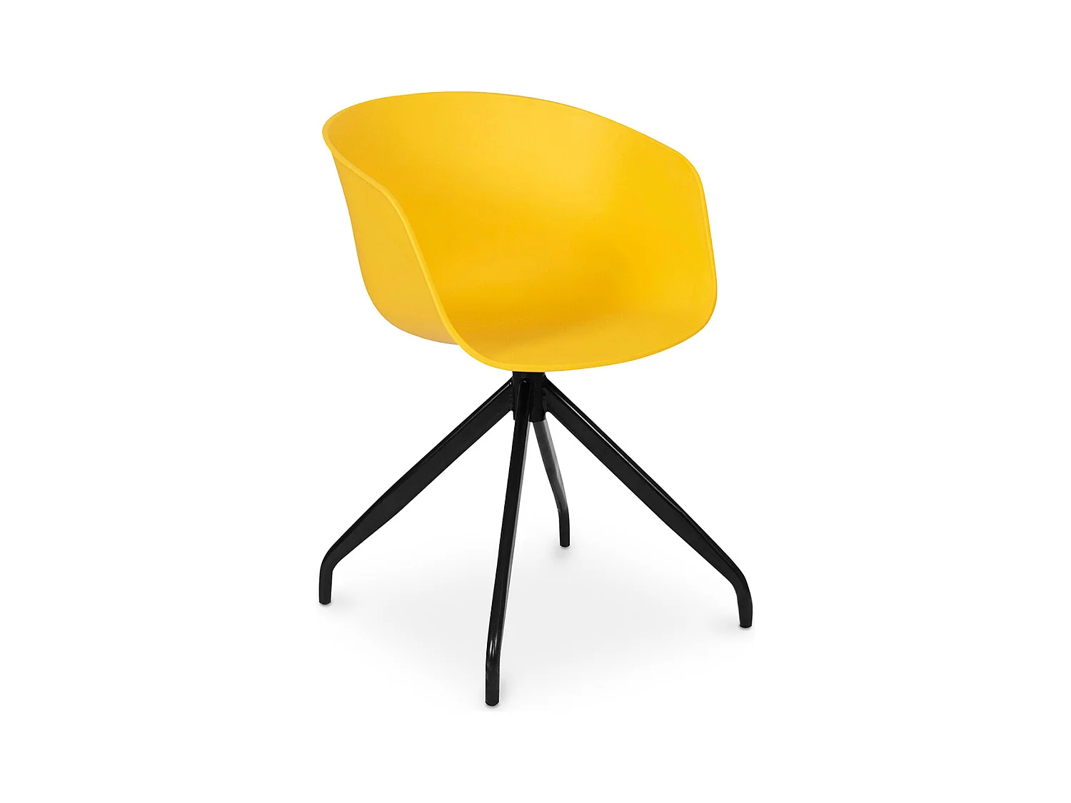 Chaise de bureau tapissée avec accoudoirs - Chaise de bureau design noire - Jodie - Joan Jaune