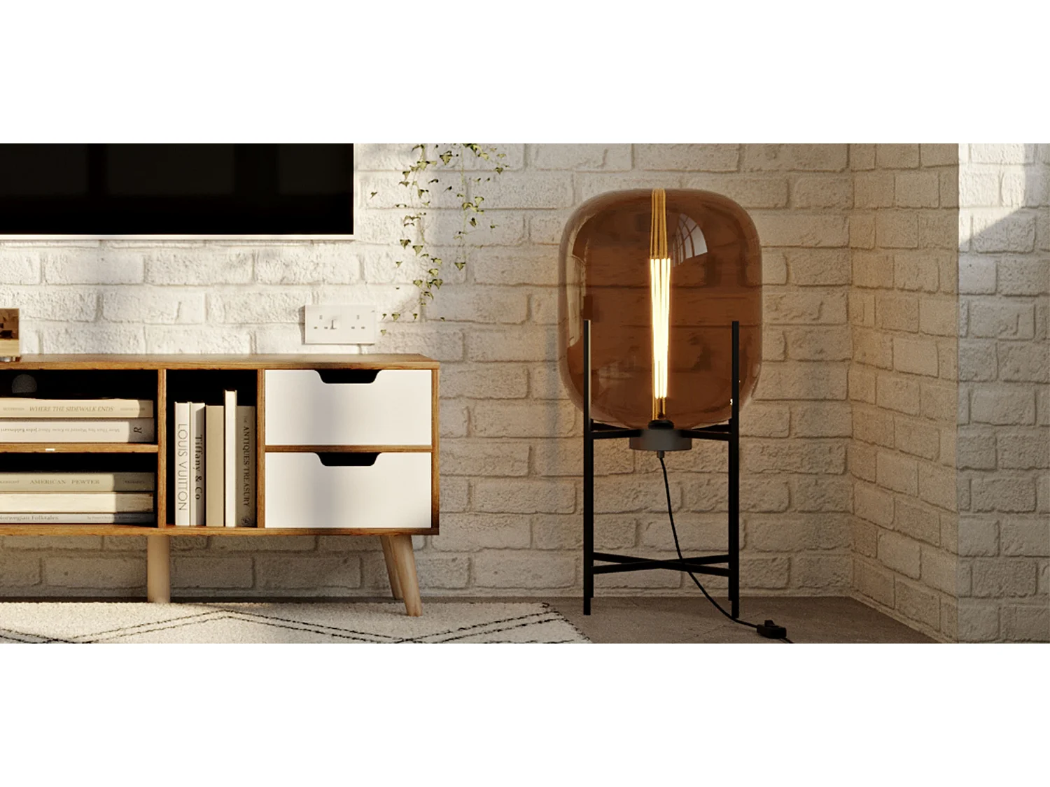 Design-Stehlampe - Wohnzimmerlampe - Groß - Grau