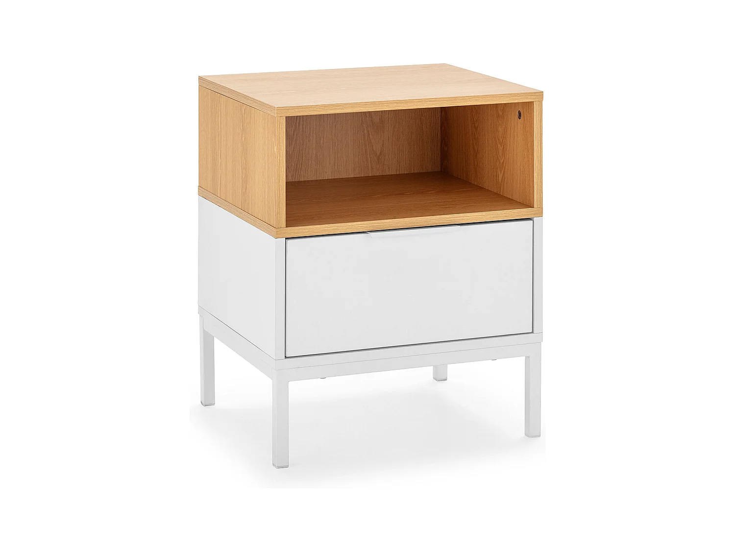Table de chevet Nieve 1 tiroir couleur Blanc